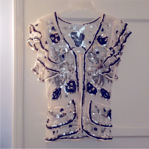 Temperley London Mesh, Silk & Sequin Jacket S/M - Picture 1 of 9
